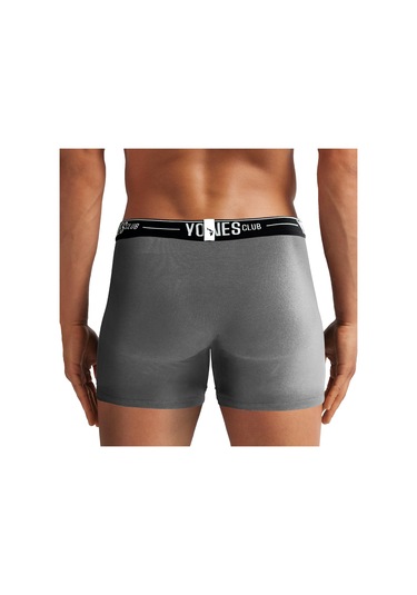 Yohannes Club, Erkek Özel Bölmeli Pamuklu Boxer, Renk Seçenekli, Tekli Paket Gri