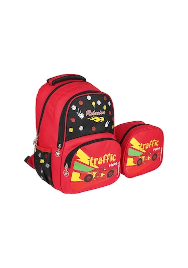 Relaxion Kırmızı Traffic ilkokul Çantası Beslenme Çantalı 1340-4