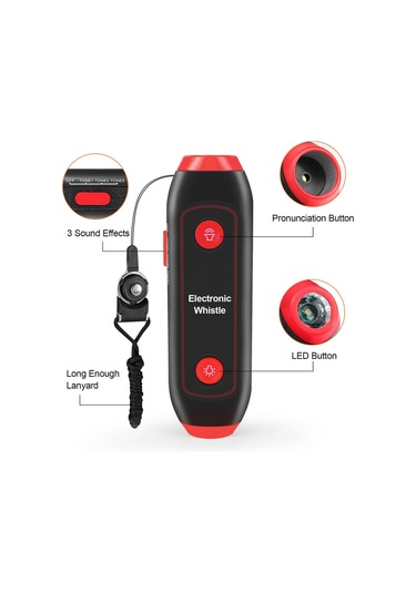 Suntek El Elektrikli Düdük Yüksek Hacim Kamp Açık Kırmızı