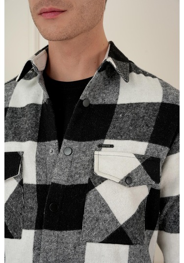 G 1579 Slim Fit Siyah-beyaz Klasik Gömlek Siyah - Beyaz