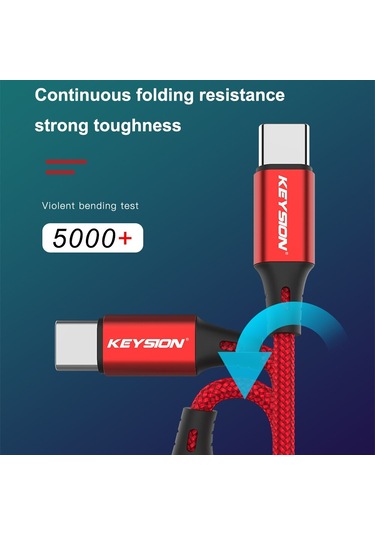 Keysıon 3a Usb C Tipi Kablo Hızlı Şarj Kablosu Samsung Uyumlu S9 Xiaomi Usb C Veri Kablosu Hızlı Telefon Şarj Kablosu Tip-c Usb Kablosu