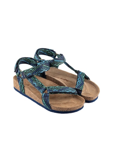 Lemoor's Msan502 Tengri Navy Blue/green Erkek Sandalet Mavi - Yeşil