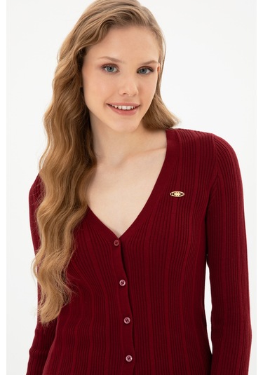 U.s. Polo Assn. Kadın Bordo Hırka Triko 50313580-vr014 Bordo