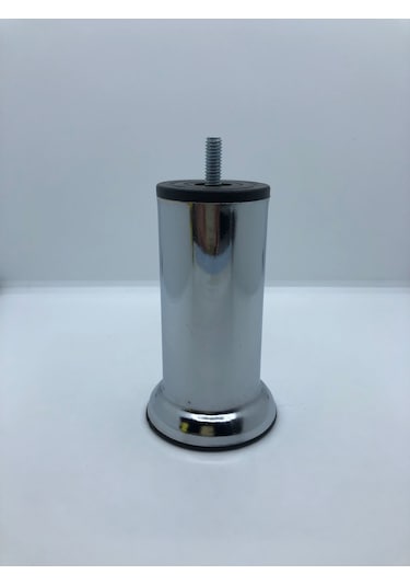 Metal, Krom 12 Cm İnce Diş M8 Vidalı Koltuk,baza,dolap Mobilya Ayağı 4 Adet Krom