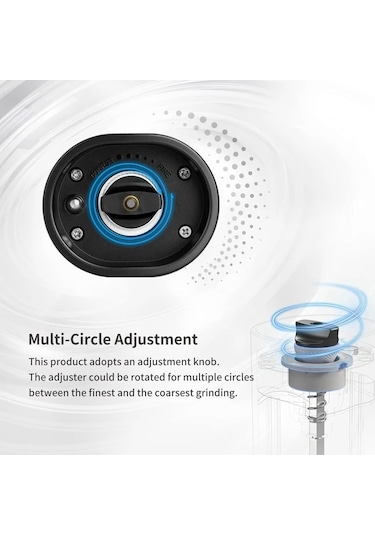 Sones Yerçekimi İndüksiyonlu Elektrikli Tuz Ve Karabiber Öğütücü Led Işıklı Ayarlanabilir Kaba Öğütücü Siyah