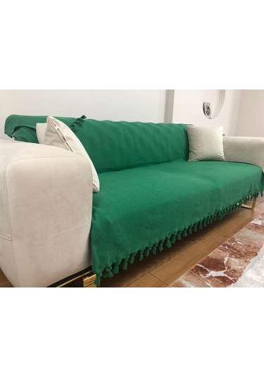 Yeşil Koltuk Örtüsü Balık Sırtı Desen 180 210 Benetton Yeşil