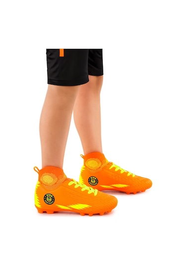 Kiko Kids 142 Fkp Boğazlı Krampon Çim Saha Erkek Çocuk Futbol Ayakkabı Turuncu - Sarı Sarı - Turuncu