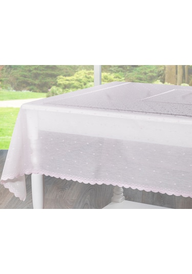 English Home Linen Örme Masa Örtüsü 150 180 Cm Açık Pembe Zarif Ve Kolay Temizlenebilir Masa Örtüsü Açık Pembe