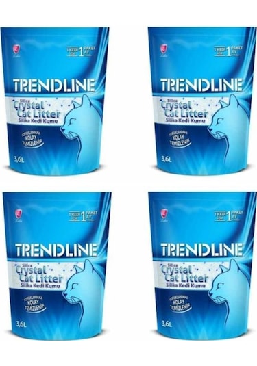 Trendline Silika Tozsuz Kristal Kedi Kumu 3,6 Lt X 4 Paket