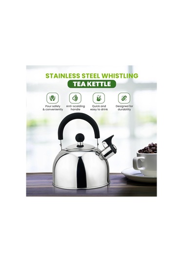 Mutfak Duygusu Paslanmaz Çelik Ocak Soba Team Tea Su Isıtıcısı Naylon Sap, 2.5 Litre, Mutfak Cihazı