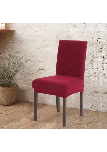 Lemestar Burgundy Yüksek Esnekli Kli Ti Ekli Örgü Sandalye Kılıfı - Ofi S, Restorant, Otel İçin - Yumuşak, Temizlendi Rme Kolay, Renk Kaybı Sız DiğER
