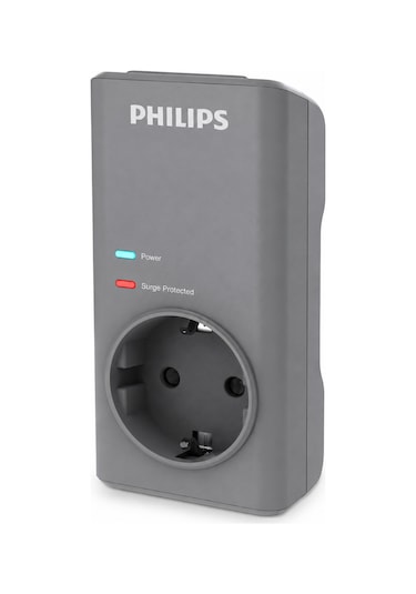 Philips Chp7010g/10 1140 Joule Tekli Akım Korumalı Priz, Gri