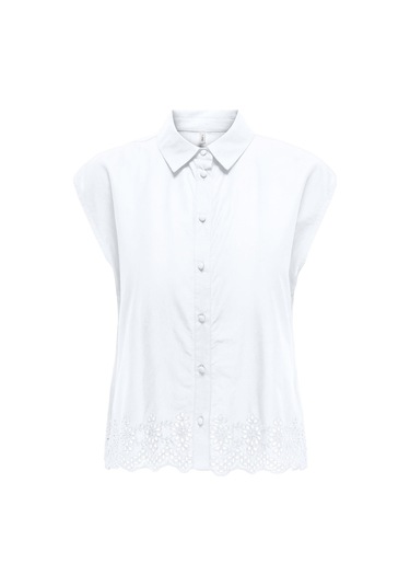 Onllou Lıfe Emb S/s Shırt Ptm Beyaz Renk