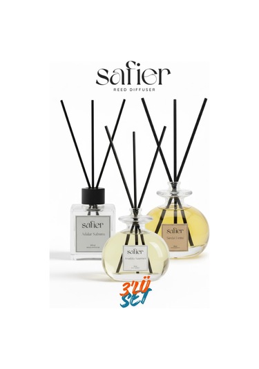 3 Lü Çubuklu Oda Kokusu Seti Beyaz Sabun,yasemin Çiçeği,sandal Ağacı 100 Ml Karışık