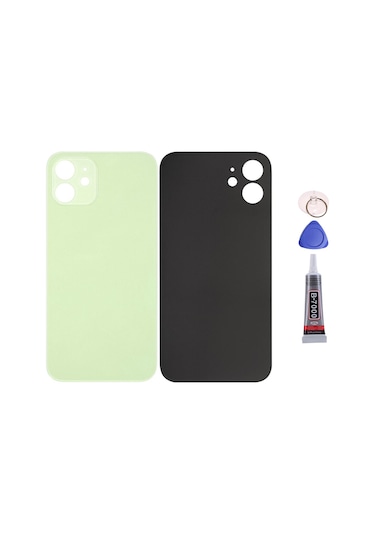 Apple Uyumlu iPhone 12 Yeşil Arka Kapak Batarya Kapağı Pil Kapağı Yapışkan Ve Sökme Aparatıyla Beraber Full Set Yeşil