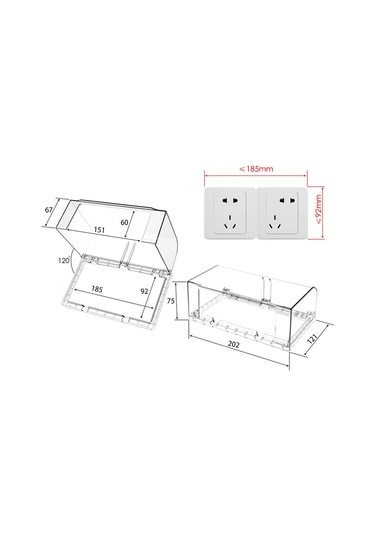 Suntek 2 Gang 86 Tip Çıkış Kutusu Kapağı Su Geçirmez Suya