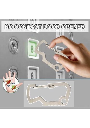 Ximistore9 Gümüş Metal Temassız Açıcı: Kapı, Asansör Düğmesi Ve Işık Anahtarı Kullanıma Uygun Taşınabilir Tutamak Diğer