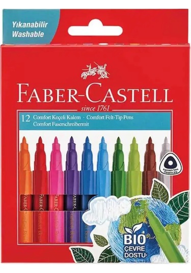 Faber Keçeli Kalem Comfort 12 Renk