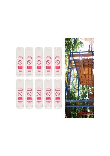 Symbee 10 Adet Abs Malzeme İskele Durumu Tutucu - Konstrüksiyon Güvenlik Kontrol Etiketleri İçin Dayanıklı Plastik Klampler