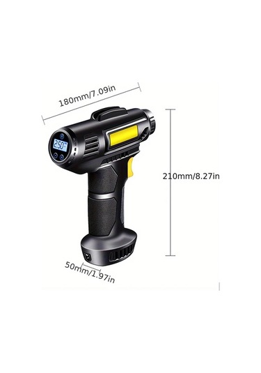 Challenger Siyah 150psı Taşınabilir Hava Kompresörü Araba Lastiği Basınç Göstergeli Işıklı Şişirme Pompası