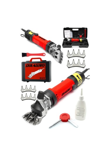 Dragro Alman Drg-4200w Devir Ayarli Bakir Sargili Çelik Şanzuman Koyun Keçi Kirkma Makinesi 4 Üst Bıçak Red