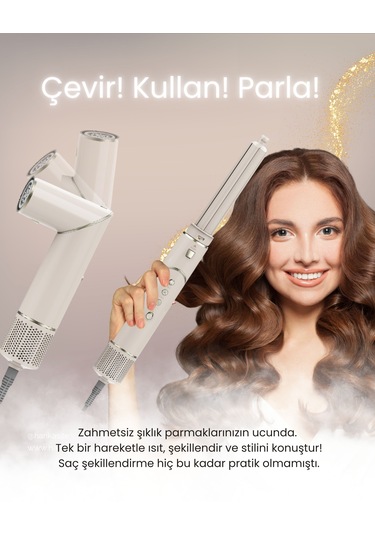 Mieco Aria 8ın1 Iyon Özellikli Saç Kurutma Ve Şekillendirme Seti