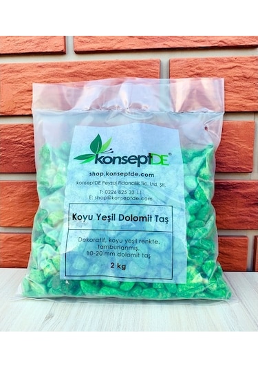 Renkli Dolomit Taş Koyu Yeşil 2Kg