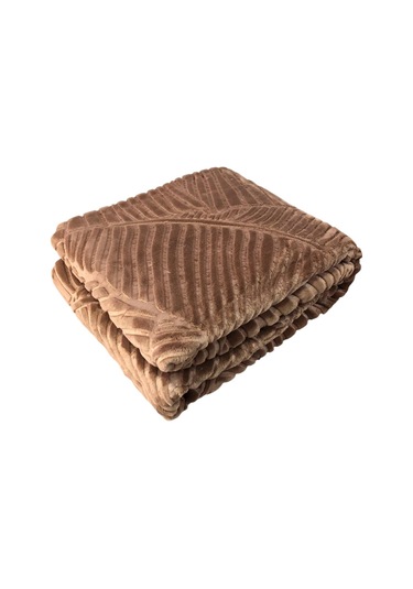 Merinos Embos Tek Kişilik Kutulu Battaniye 160 X 220 Kahverengi