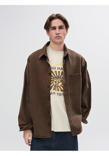 Ltb Wıllo Sepıa Brown Wash Erkek Kot Gömlek Kahverengi