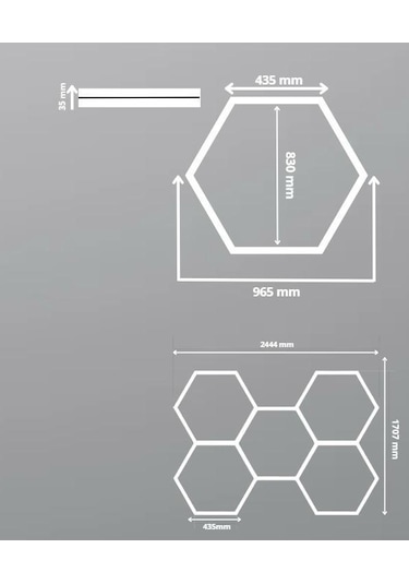 Ledx 240w Altıgen Linner Armatür 6500 K Beyaz Işık Beyaz