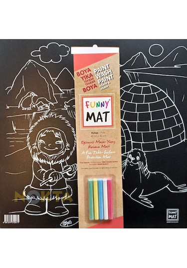 Funny Mat Black Kutup Çocuk Boyama Matı 40X40 CM