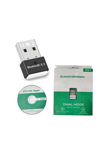 Dual Mod Usb Bluetooth Adaptörü Kablosuz 5.3 Çift Modlu Bt Adaptör Siyah