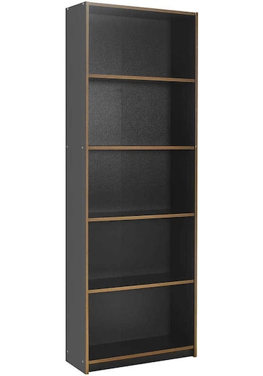 Modern 5 Raflı Kitaplık-antrasit-kontra 64x182x26 Cm Gxyxd