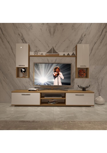 Decoraktiv Eko 5da Mdf Dvd Tv Ünitesi Tv Sehpası Pera - Beyaz