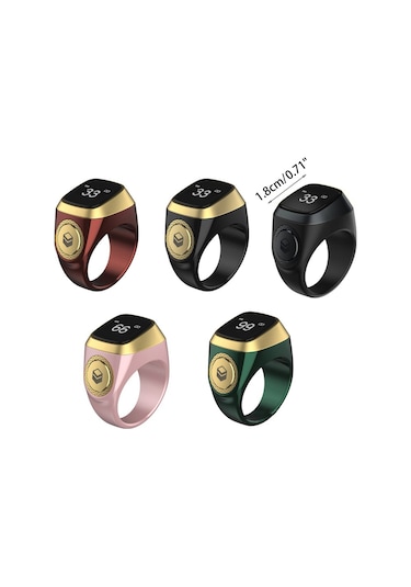 Shineyee Akıllı Zikirmatik Yüzük, Oled Ekran, Ble5.1, 3 Gün Pil Ömrü, Usb Şarj, 18mm Pembe E01 - Namaz Vakitleri Ve Zikir Sayımı