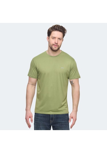 Slazenger KRATER 3 lü Set Erkek  Koyu Gri - Açık Yeşil - Indigo Tişört