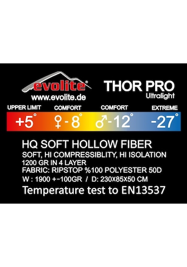 Evolite Thor Pro Ultralight -27ºC Uyku Tulumu Haki