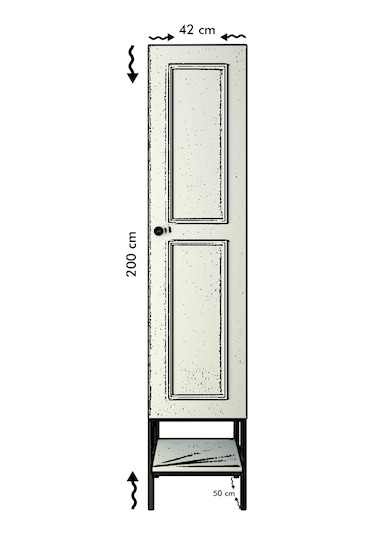 Pasific Home Martin 1 Kapaklı Gardırop Elbise Dolabı Parlak Beyaz