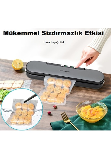 Küchen Pratic VS6910 Ev Tipi Elektrikli Vakum Makinesi - 10 Adet Vakum Poşeti Hediye