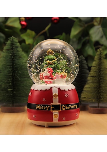 Hediyebiziz  Yılbaşı Kar Küresi Noel Işıklı Ve Müzikli Christmas Noel Baba 6