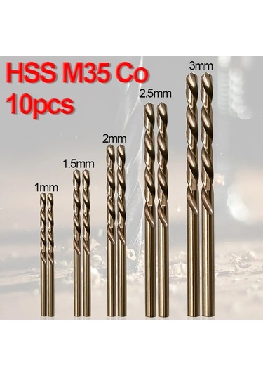 Kangvka Paslanmaz Çelik Delme İçin Titanyum Kaplı Hss Metal Matkap Uçları 10 Parça Set