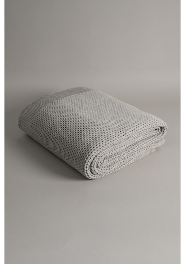 Miel Vizon Kenarı Ponponlu Çift Kişilik Battaniye 200x220 37110 Vizon