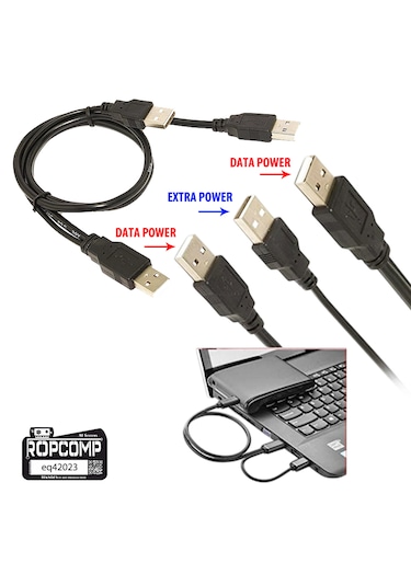 Ropcomp Harici Hdd Power Data Kablosu Usb Y