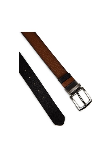 Deery Hakiki Deri Taba - Siyah Çift Taraflı Erkek Kemer - Tb006mtbaw01 Taba