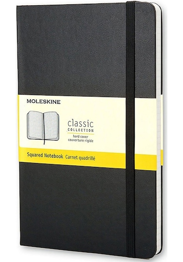 Moleskine Cep Boy Siyah Sert Kapak Kareli Defter 192 Sayfa