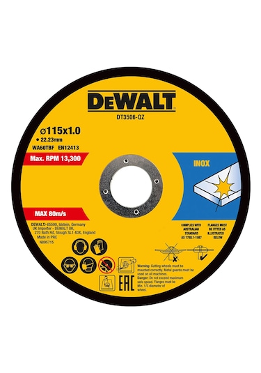 Dewalt Dt3506 115x1.0 Mm Inox Kesici Disk 10'lu