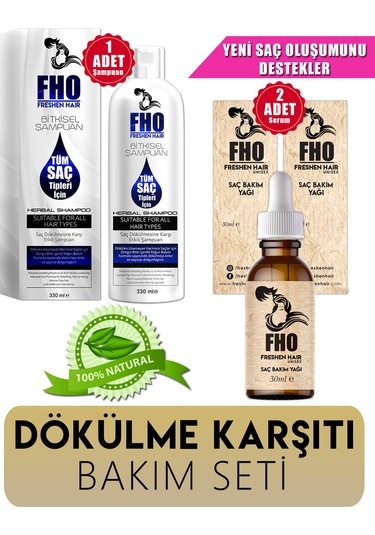 Freshen Hair Saç Bakım Serumu 2 x 30 ML + Bitkisel Şampuan 330 ML
