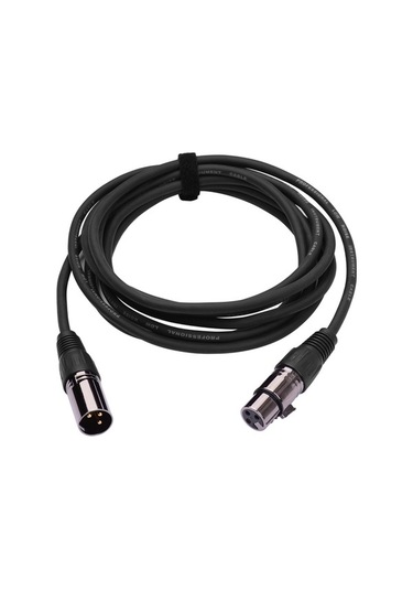 Fortunelane Muslady C2223 3 Pin Xlr Ses Kablosu, 5 Metre, Siyah, Hafif Demlenmiş Ses İletimi