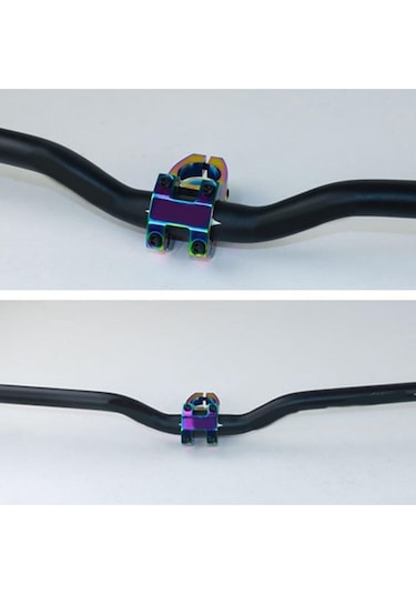 Bisiklet Kısa Gidon Boğazı Wake Alüminyum Rainbow Rengarenk Yedek Parça 31,8mm Açık Gri