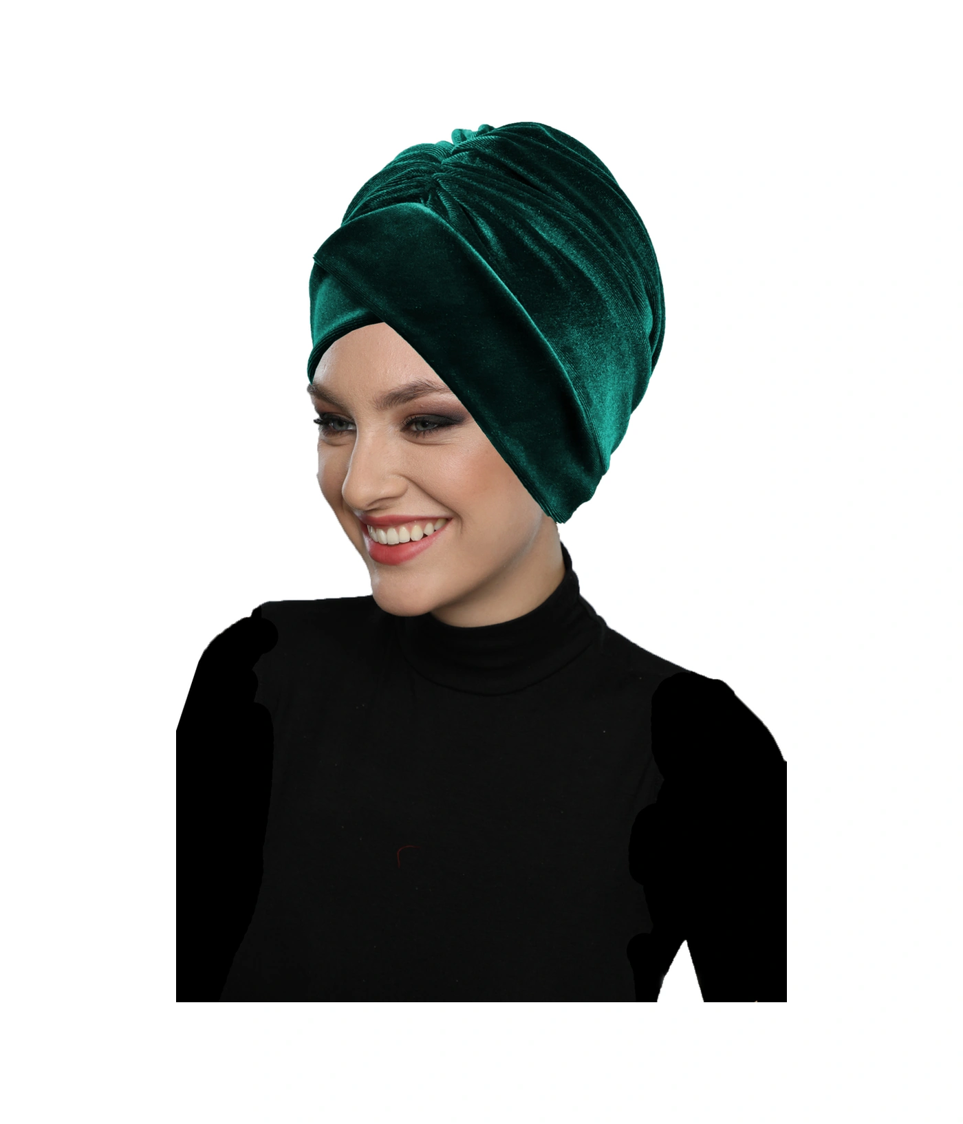 Kadife Kardelen Astarlı Yeşil Hazır Türban Tesettür Bone Yeşil